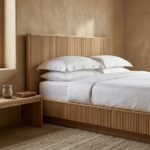 PRITI Solid Mango Wood Panel Bed - Image 3