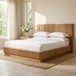 PRITI Solid Mango Wood Panel Bed
