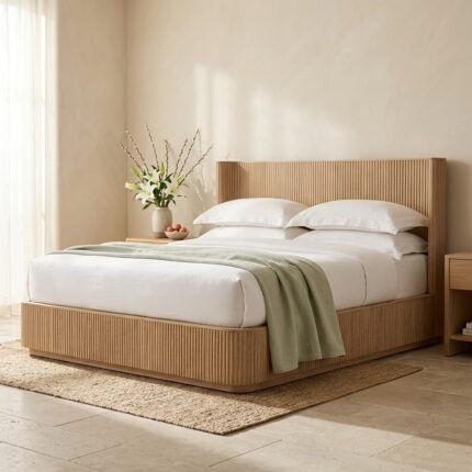 PRITI Solid Mango Wood Shelter Bed