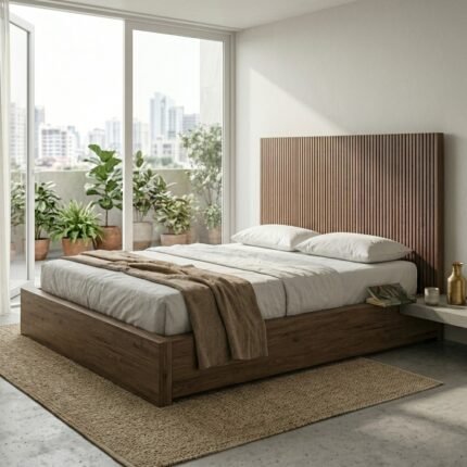 PRITI Wood Bed - Queen