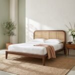 PRITI Wood Cane Bed