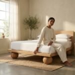 Spherical Feet Wooden Bed (Solid Wood) - Priti - Image 2