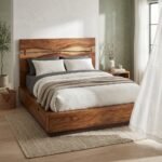 Storage Panel Solid Wood Bed - PRITI