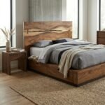Storage Panel Solid Wood Bed - PRITI - Image 2