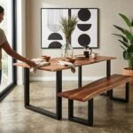 6-Seater Wooden Top Dining Table with U-Shape Leg - PRITI