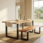 6-Seater Wooden Top Dining Table with U-Shape Leg - PRITI - Image 2