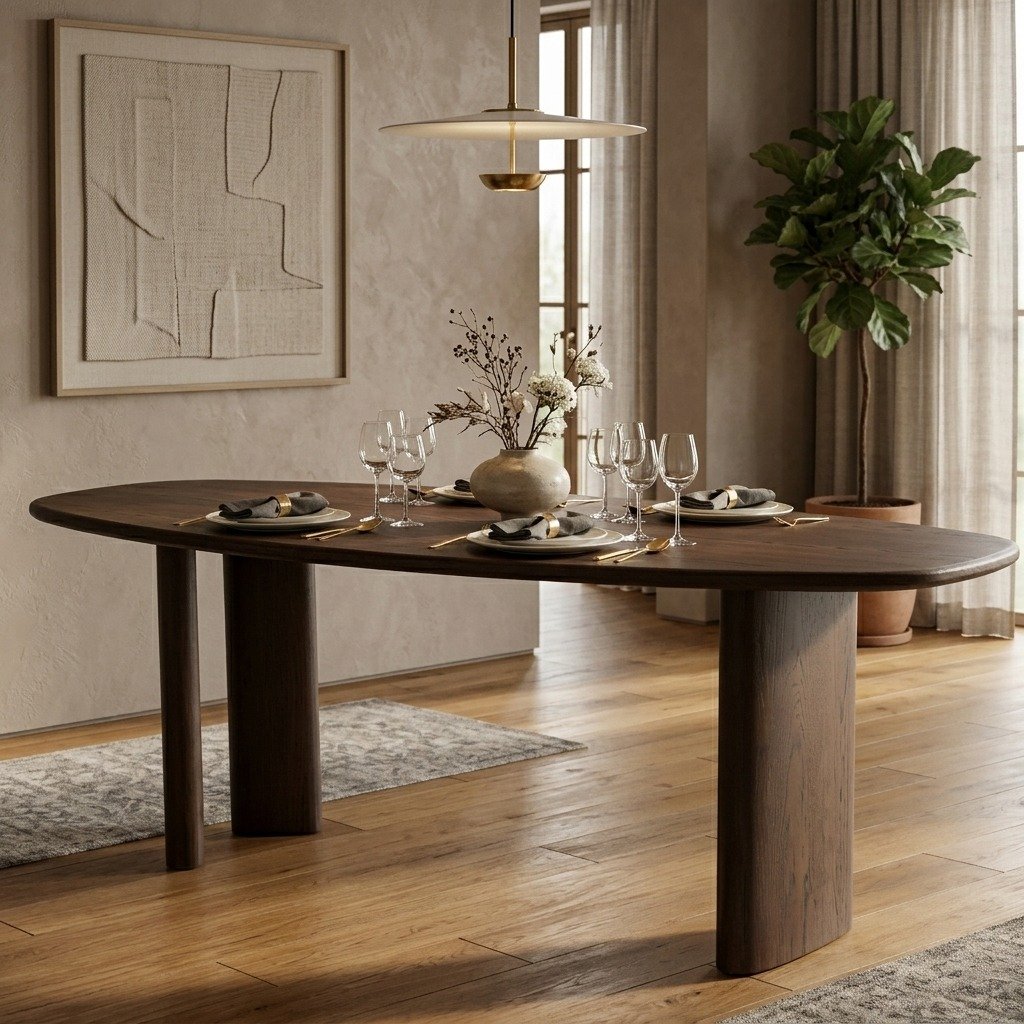 DINING TABLE WALNUT W220/D90/H76 - PRITI DINING TABLE WALNUT W220/D90/H76 - PRITI