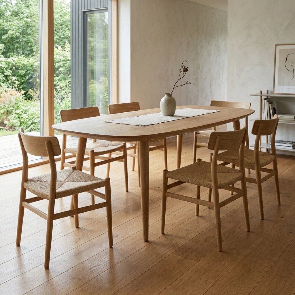 Oval Dining Table 220×100 cm Solid Wood – PRITI Oval Dining Table 220×100 cm Solid Wood – PRITI