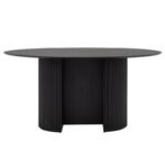 Oval Dining Table with Central ( Solid black wood )