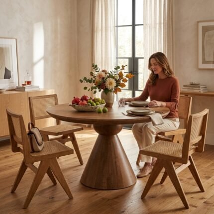 PRITI Handicraft Brown Dining Table (Solid Mango Wood )