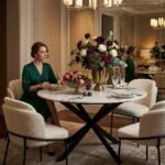 PRITI marble With Metal Leg Dining Table