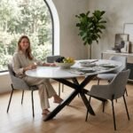 PRITI Marble With Metal Legs Dining Table - Image 9