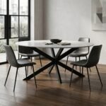 PRITI Marble With Metal Legs Dining Table