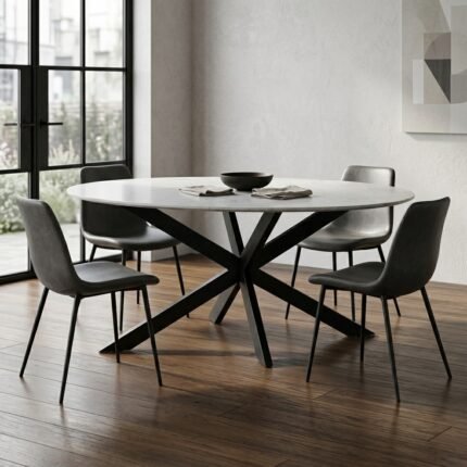 PRITI Marble With Metal Legs Dining Table