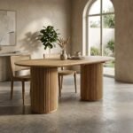 PRITI Oval Dining Table – Natural