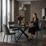 PRITI Round Black Dining Table - Image 2