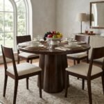PRITI Wooden Dining Table (Brown Wood )