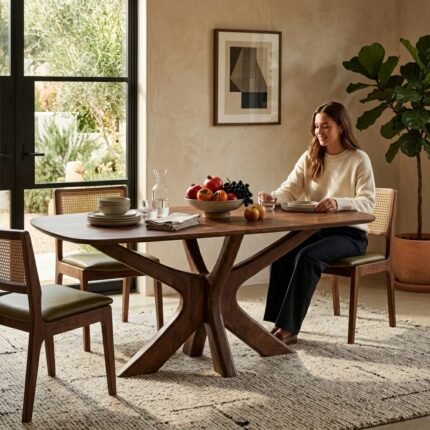 PRITI Wooden Dining Table (Solid Wood )