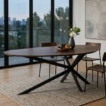 PRITI Wooden Dining Table with Metal Legs - Image 3