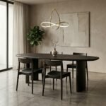 Wooden DINING TABLE BLACK W220/D90/H76 - Image 3