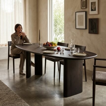 Wooden DINING TABLE BLACK W220/D90/H76