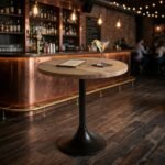65 cm Bar Table with Solid Wood Top and Metal Legs - Image 2