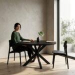 PRITI Black Dining Table (Solid Wood) - Image 3