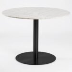 White Marble Table with Black Legs - Image 5