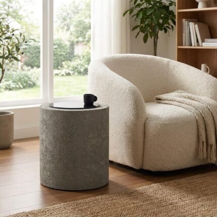 Concrete Cylinder | Round Side Table – PRITI