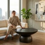 Black Concrete Coffee Table - PRITI - Image 3