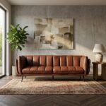 PRITI 3-Seater Leather Sofa with Iron Frame - Image 4