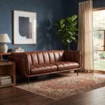 PRITI 3-Seater Leather Sofa with Iron Frame - Image 2