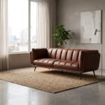 PRITI 3-Seater Leather Sofa with Iron Frame - Image 3