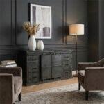 PRITI Dresser Sideboard 160 cm with Double Door Black - Image 4