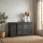 PRITI Dresser Sideboard 160 cm with Double Door Black