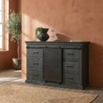 PRITI Dresser Sideboard 140 cm Black (Solid Wood ) - Image 2