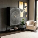 PRITI Black Wood Cabinet Cupboard (Solid Wood )