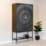 PRITI Black Wood Cabinet Cupboard (Solid Wood )
