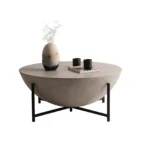 PRITI Dome Coffee Table | Large Concrete Coffee Table - Black - Image 16