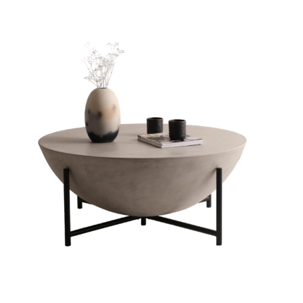 PRITI Dome Coffee Table | Large Concrete Coffee Table - Black