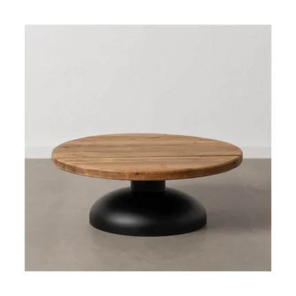 PRITI Naturral Black Wood - Iron Coffee Table 90 X 90 X 35 CM