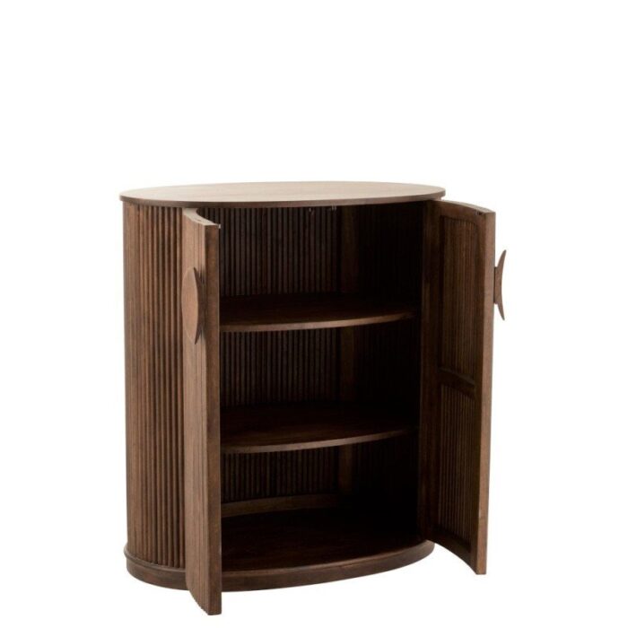 PRITI Petit buffet rond moderne en bois