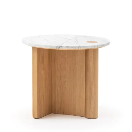 PRITI Side Table - Wood & Marble