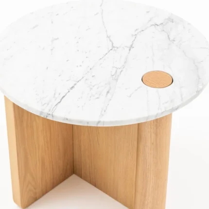 PRITI Side Table - Wood & Marble