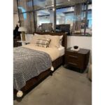 PRITI Wood Brushed Iron Platform Bed - Queen