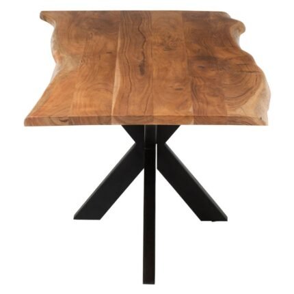 Table à manger en bois massif PRITI 200x90cm avec piètement en étoile