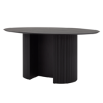 Table à manger ovale PRITI avec pied central en bois noir