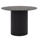 Table à manger ovale PRITI avec pied central en bois noir