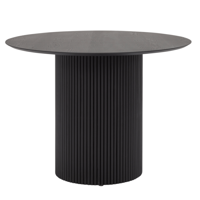 Table à manger ovale PRITI avec pied central en bois noir