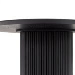 Table à manger ovale PRITI avec pied central en bois noir